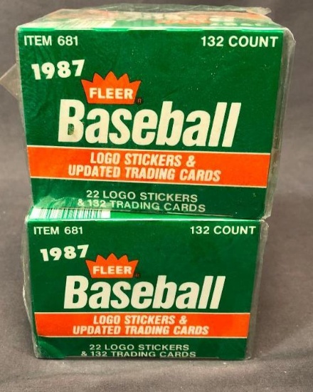 (2) 1987 Fleer Baseball Logo Stickers & Trading Cards Item# 681 - Factory Sealed