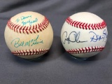 (2) Personally Signed Official Baseballs Bill McGuire, Gregg Olsen, Others