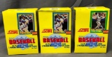 (3) SCORE 1990 Major League Baseball Wax Packs - (16) Player Cards & (1) Magic Motion Trivia Cards