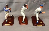 (3) The Danbury Mint Baseball Player Statues - Hank Aaron, Don Drysdale & Tony Gwynn - Bats Included