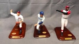 (3) The Danbury Mint Baseball Player Statues - Bob Feller, George Brett & Ken Griffey Jr. - Bats