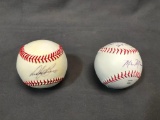 (2) Baseballs w/ Autograph by Andy Benes and Mike Martin