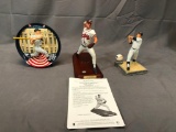 Lot of 3; The Danbury Mint Baseball Player Statues - Greg Maddux & 2 Other Yankee Players