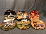 (6) Collectible Illustrated Round Plates - Numbered Limited Edition w/ COA