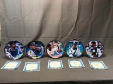 (5) Bradex MLB Numbered Collectible Plates by Chris Hopkins w/ COA