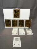 (5) ProMint 22 Karat Gold Foil Baseball Cards w/ COA (One Missing)