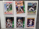 (6) Signed Baseball Cards - 1992 Score #180 Jay Bell, 1993 Topps #8 Eric Karros, 1992 Classic #BC6