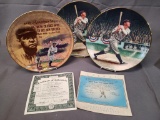 (3) Babe Ruth Numbered Collectible Plates w/ COA