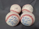 (4) Baseballs w/ Autographs by Scott Stahoviak and Brian O?Connor