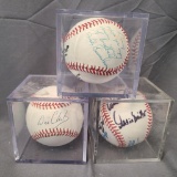 (3) Baseballs w/ Autographs by Will Clark, Buddy Biancalana and more