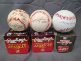 (3) Baseballs w/ Autographs by Tony Oliva and Hall of Famer Bert Blyleven and Bill ?Moose? Skowran