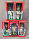 (5) Hand Painted Baseball Star Bobble Head Dolls