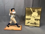 Lot of 2; Babe Ruth Statue & Framed Photograph