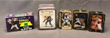 Lot of 5; (3) Tin Cans of Embossed Metal Collector Cards, 1994 Jumbo Packs, The Saturday Evening