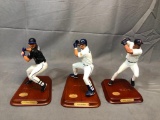 (3) The Danbury Mint Baseball Player Statues - Edgardo Alponzo, Jeff Bagwell, Manny Ramirez - Bat