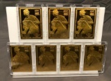 (7) ProMint Nolan Ryan 22k Gold Career Cards