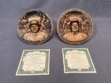 (2) Collectible Baseball Star Plaques w/ COA - Babe Ruth & Lou Gehrig