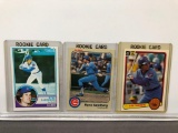 Lot of 3; Ryne Sandberg Rookie Cards - 1983 Fleer #507, 1982 Donruss #277 & 1983 Topps #83