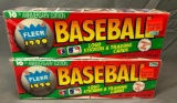 (2) 1990 Fleer Baseball Logo Stickers & Trading Cards 10th Anniversary Edition Item# 420 - Factory