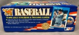 1987 Fleer Baseball Team Logo Stickers & Trading Cards in Tin Can - Open