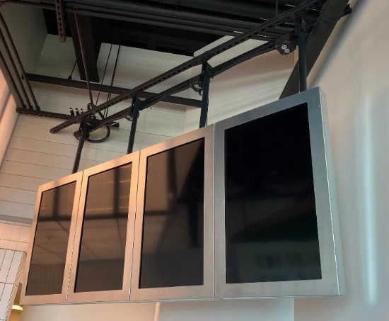 4-Panel LED LCD 40in Samsung TV Digital Menu / Message Board w/ Ceiling Mount Bracket w/ Lenovo