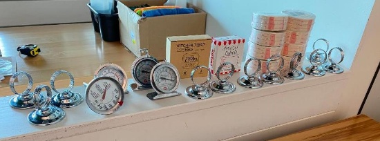 Fresh Food Labels, Thermometers, Kitchen Timer, Table Tent Sign Holders
