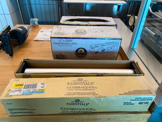 Sealed Box of Foil & Film, Partial Box Foil & Film, New Box 500ft x 18in Foil, 2,000ft x 12in Film