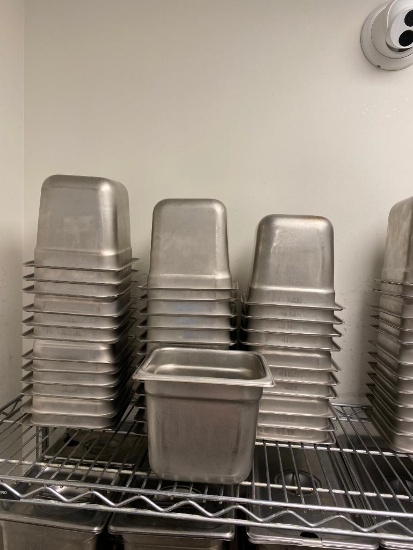 36 Count - 1/6 Size Stainless Steel Steam Pans, No Lids, NSF