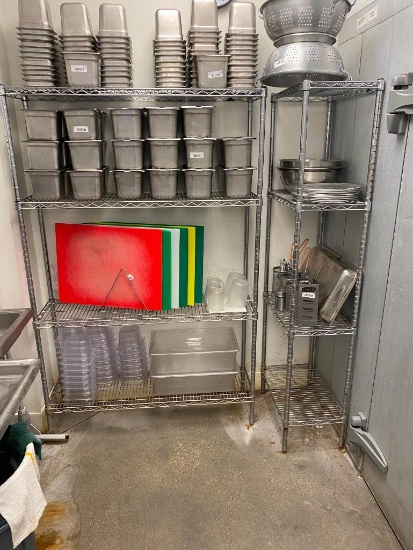 2 Chrome NSF Dunnage Storage Shelving Units, 75in H, 14in Deep, 48in, 24in by METRO