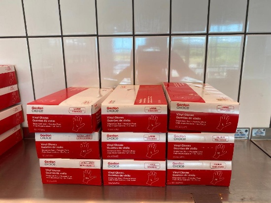 900 Powder Free Vinyl Gloves, Sizes M, L & XL - 5 Boxes L, 2 each of XL & Med