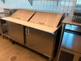 Beverage-Air Model SPE60-24M 2-Door Sandwich / Salad Prep Cooler w/ Hood & Covers