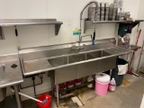 Advance Tabco 3-Compartment Stainless Steel Sink w/ Spray Wand Model: FE-3-1812-18RL