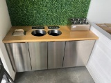 Cabinet w/ Stainless Steel Front, Wood Top, May Include Trash Cans, No Back to Cabinet