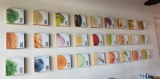 Lot of 27 Contemporary Wall Art 12in x 12in Wood Box Lucite Front Food Displays, Fruit, Veggie,