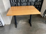 Restaurant Table w/ Solid Wood Top, Double Pedestal, 40in x 30in x 30in
