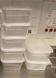 6 San Jamar 56oz Food Containers w/ Lids