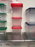 3 Cambro 8-Quart Food Containers w/ Lids, Plus 3 Extra Lids