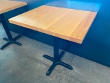 Restaurant Table w/ Solid Wood Top, Single Pedestal, 30in x 24in x 30in