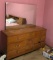 Mid Century Bedroom Set; Bed, Headboard w/ Storage, Dresser & Side Table