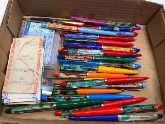 Nice Collection of Old Transparent Top Advertising Pens