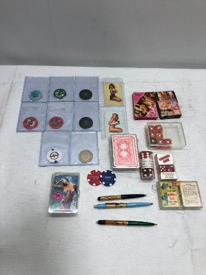 Poker chips, Dice, Girlie Pens, Cards and More!