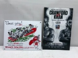 Reproduction Texaco Metal Sign, Crawford vs Khan Fight Poster
