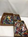 3 Boxes Full of Advertising Pens and Pencils