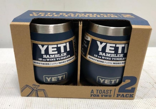 YETI 2 Pack Rambler 10oz Wine Tumbler , Navy