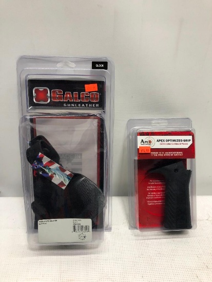 2 Items, Galco Gunleather Paddle Lite Holster Glock 43 Right Hand PDL800B, Apex Optimized Grip CZ