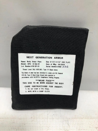 Next Generation Armor Body Armor Plate, Size 5-1/2in x 6 1/2in, MSRP:$ 150.00