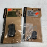 2 Items, MOE MBUS Rear Back up Sight, M-LOK Rail Section 3 Slots