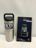 YETI Rambler 18oz Bottle, Stainless Steel, YETI Rambler Mag Dock Cap, Fits all Rambler Bottles