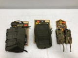 3 Items: High Speed Gear, Mini Radio Utility Pouch Molle Olive Drab, HSG Double Pistol Taco Molle,