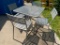 Metal Mesh Top Patio Table w/ 4 HD Metal Patio Chairs